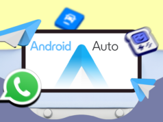 Consertei minha configuração chata do Android Auto com estes três aplicativos utilitários Logotipo do Android Auto exibido entre chaves vermelhas.