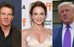 Costar de Dennis Quaid feliz por ter dado um tapa nele em meio ao apoio a Trump Dennis Quaid e Laura Savoie