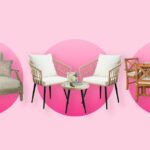 Aline Kaplan vestindo calças jeans azuis de perna larga Baum & Pferdgarten e outras histórias blusa cortada com padrão de flores brancas e salto laranja de verão e tons laranja preto Mango em 06 de junho de 2023 em Berlim, Alemanha.