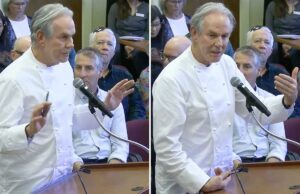 Da Michelin às lamentações: chef de Napa detona esforço de habitação a preços acessíveis Chef Thomas Keller falando na reunião do Conselho Municipal de Yountville.