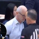 Dan Hurley gritando com um árbitro.