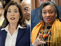 Democratas de NY vão estourar o prazo do orçamento do estado – novamente – com pouco progresso nas negociações A governadora Kathy Hochul reúne apoiadores para suas propostas orçamentárias e agenda de acessibilidade.