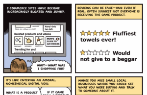 Desenho animado: Caos no comércio eletrônico Desenho animado: Caos no comércio eletrônico