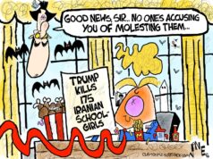 Desenho animado: pedófilo fomentador de guerra Desenho animado: pedófilo fomentador de guerra