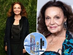 Diane von Furstenberg retorna à beleza com uma impressionante colaboração de edição limitada Bastão de blush Diane Von Furstenberg em ouro rosa, sem tampa.