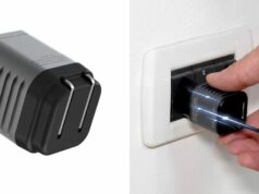 Diário do MacBook Pro: O Rolling Square Supertiny é o carregador perfeito ‘por precaução’ O Rolling Square Supertiny mostrado à esquerda dobrado e à direita em uma tomada elétrica