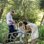 Príncipe Harry fotografado com Meghan Markle e os filhos Archie e Lilibet em dezembro. Amigos afirmaram ontem que ele deseja que o rei convide sua família para ficar em Norfolk neste verão