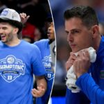 Cameron Boozer (centro) foi nomeado MVP do Torneio ACC após a vitória de Duke sobre a Virgínia em 14 de março de 2026.