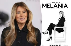 Documentário ‘Melania’ lidera as paradas de filmes do Amazon Prime após sua estreia Melania Trump, vestindo um casaco preto, sorri levemente.