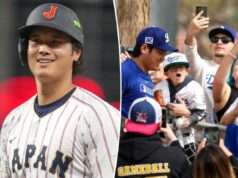 Dodgers Shohei Ohtani está impulsionando o boom da MLB no Japão Shohei Ohtani sorrindo em seu uniforme de beisebol japonês durante um jogo do World Baseball Classic.