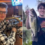 Sidney Mohorovich segurando um grande robalo que pescou.