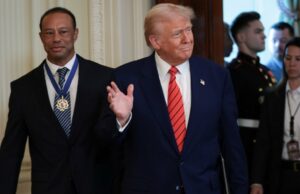 Donald Trump se ofereceu para perdoar Tiger Woods após a última prisão por DUI? GettyImages-2200915766 Donald Trump e Tiger Woods
