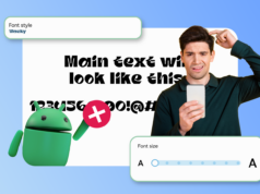 É hora de fazer uma intervenção para seus amigos com fontes malucas no Android Ilustração do teclado Gboard azul com o logotipo ‘G’ do Google e dois interruptores