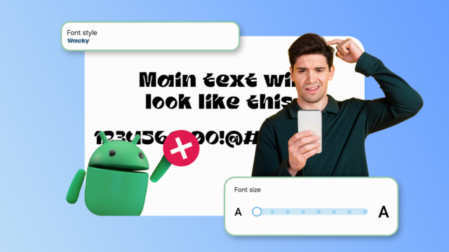 Ilustração do teclado Gboard azul com o logotipo ‘G’ do Google e dois interruptores