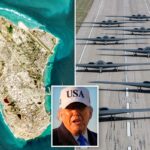 Vista de satélite da Ilha Kharg, no Irão, onde fica o seu principal terminal de exportação de petróleo, rodeada pelo Golfo.