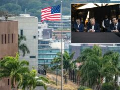 EUA reabrem embaixada em Caracas, citando progresso após extração de Maduro A bandeira dos EUA tremula na embaixada dos EUA em Caracas em 14 de março de 2026, dez dias após a restauração das relações diplomáticas após a captura do líder deposto Nicolás Maduro num ataque militar dos EUA.