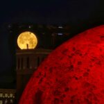 Eclipse lunar total cria lua de sangue para deleite dos espectadores