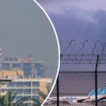 A Embaixada dos EUA é vista do outro lado do rio Tigre em Bagdá, terça-feira, 17 de março de 2026. (AP Photo/Hadi Mizban)