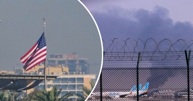 Embaixada dos EUA no Iraque alvo, campos de petróleo dos A Embaixada dos EUA é vista do outro lado do rio Tigre em Bagdá, terça-feira, 17 de março de 2026. (AP Photo/Hadi Mizban)