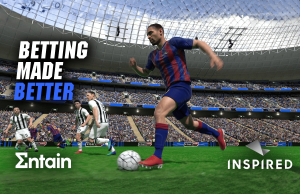 Entain renova parceria com a Inspired adicionando títulos esportivos virtuais e futebol atualizado Entain e Inspired jogo de apostas de futebol virtual dentro da simulação de estádio com jogadores e marca de apostas esportivas para parceria de apostas online.