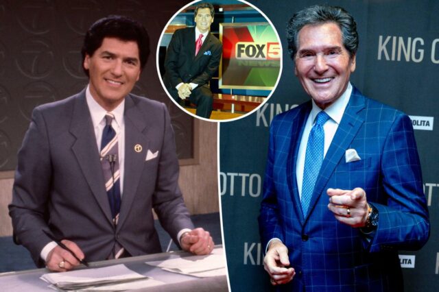 O âncora do Fox 5, Ernie Anastos, posando no noticiário.