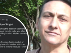 ‘Esse ainda é meu pai’: filho do assassino de policial critica comentários ‘nojentos’ Uma imagem aérea da propriedade Walwa onde Dezi Freeman teria sido localizado esta manhã.