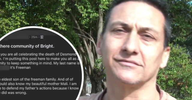 Uma imagem aérea da propriedade Walwa onde Dezi Freeman teria sido localizado esta manhã.