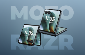 Este vazamento do Motorola Razr 2026 faz o Galaxy S26 Ultra parecer desatualizado Motorola Razr 2025 em Spring Bud contra um canteiro de flores