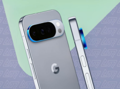 Estou errado há anos, esse recurso do telefone é lindo Vista traseira de dois smartphones Pixel azuis com um módulo de câmera plano.