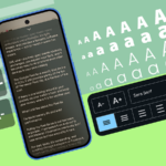 mão segurando o telefone Android mostrando o menu de configurações rápidas
