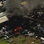 incêndio no pátio de carros North Geelong