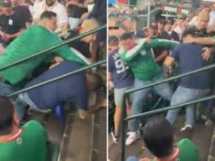 Fãs dos EUA e do México brigam violentamente nas arquibancadas do World Baseball Classic Fãs dos EUA e do México brigam violentamente nas arquibancadas do World Baseball Classic