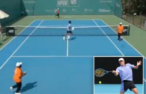 Filho da lenda do tênis é pego no caos do ataque aéreo nos Emirados Árabes Unidos enquanto os jogadores fogem de uma explosão terrível Filho da lenda do tênis é pego no caos do ataque aéreo nos Emirados Árabes Unidos enquanto os jogadores fogem de uma explosão terrível