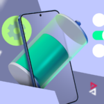 mão segurando o telefone Android mostrando o menu de configurações rápidas