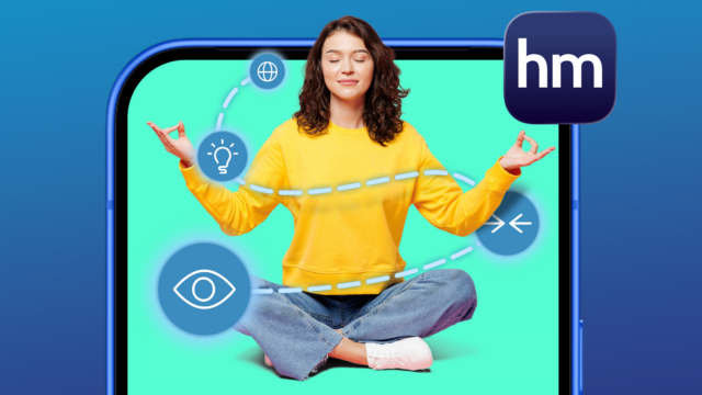 Finalmente encontrei um aplicativo de meditação que não me dá Uma mulher dormindo na cama ao lado da interface do aplicativo Insight Timer e o mascote do Android usando uma touca de dormir.