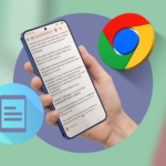 Smartphone exibindo um e-book, colocado em frente a uma fileira de livros físicos