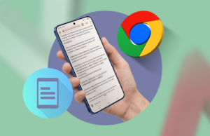 Finalmente estou lendo artigos longos no meu telefone sem apertar os olhos Smartphone exibindo um e-book, colocado em frente a uma fileira de livros físicos