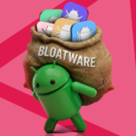 Ilustração mostrando os ícones de aplicativos padrão do Android com um X vermelho sendo substituídos por aplicativos alternativos com marcas de seleção verdes.