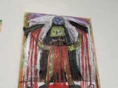 Fúria enquanto exposição de arte britânica ‘mostra judeus comendo bebês’ A exposição, intitulada Desenhos Contra o Genocídio, foi denunciada à polícia após denúncias de que retrata judeus usando estereótipos ofensivos.