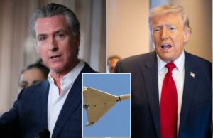 Gavin Newsom chama a ameaça de ataques de drones no Irã de ‘crítica’ – mas atribui a culpa ao presidente Trump Gavin Newsom chama a ameaça de ataques de drones no Irã de 'crítica' - mas atribui a culpa ao presidente Trump