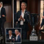 Gavin Newsom foi surpreendido pelo imitador convidado durante a aparição de Jimmy Kimmel