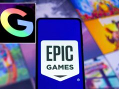 Google reduz taxas na loja de aplicativos Android após acordo com a Epic Games Ilustração do logotipo da Epic Games exibido em um smartphone.