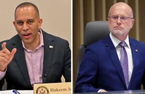 Hakeem Jeffries promete investigação de ‘hack político corrupto’ Brendan Carr sobre ameaças de licença de rede Megyn Kelly, Jimmy Kimmel (Crédito: