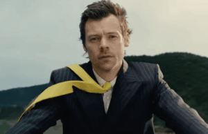 Harry Styles faz acrobacias no set do videoclipe de ‘American Girls’ Harry Styles faz acrobacias no set do videoclipe de 'American Girls'