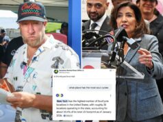 Hochul desenterra o embaraçoso escândalo de Dave Portnoy depois que ele a considera ‘hipócrita’ por apelar aos milionários Uma colagem de um tweet da assessoria de imprensa do governador Hochul mostrando um resultado de pesquisa que afirma que Nova York tem o maior número de locais do SoulCycle e um tweet de Dave Portnoy criticando o apelo de Nova York aos milionários.