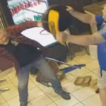 A briga começou na pizzaria em Brunswick na noite passada.