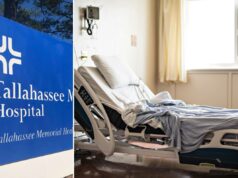Hospital da Flórida processa paciente que se recusou a sair do quarto 5 meses após a alta Uma placa do Tallahassee Memorial Hospital.