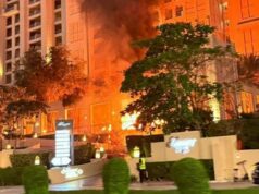 Hotel de luxo em Dubai danificado em explosão enquanto destroços chovem na cidade Hotel Fairmont em Dubai