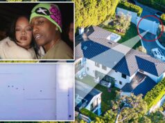 Imagens aterrorizantes mostram buracos de bala espalhados pela mansão de Rihanna em Beverly Hills, feitos por uma mulher armada com um rifle estilo AR-15 Imagens aterrorizantes mostram buracos de bala espalhados pela mansão de Rihanna em Beverly Hills, feitos por uma mulher armada com um rifle estilo AR-15