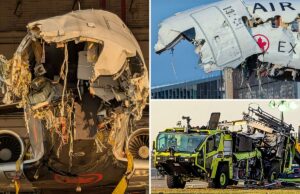 Imagens chocantes em close mostram a destruição devastadora do avião da Air Canada após o acidente mortal do LaGuardia Imagens chocantes em close mostram a destruição devastadora do avião da Air Canada após o acidente mortal do LaGuardia